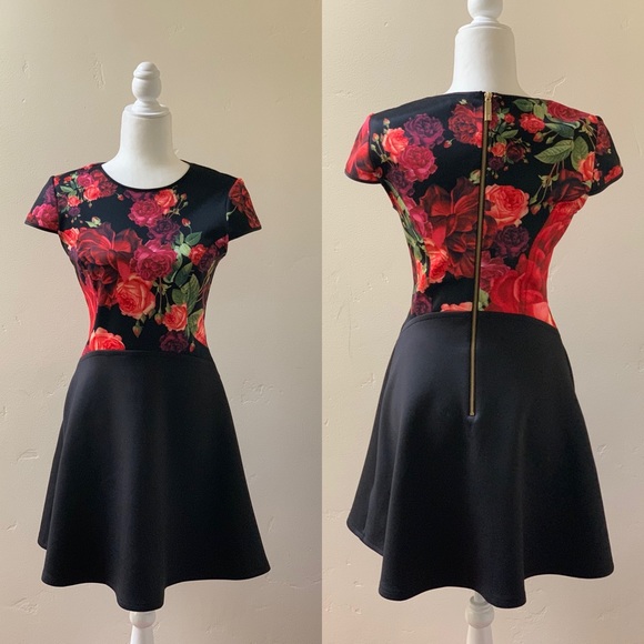 Ted Baker London Dresses & Skirts - Ted Baker Rose Print Skater Dress